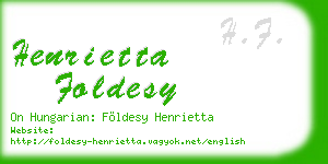 henrietta foldesy business card